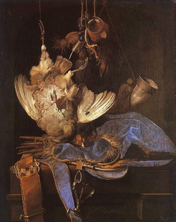 Aelst, Willem van Still Life with Hunting Equipment oil painting image